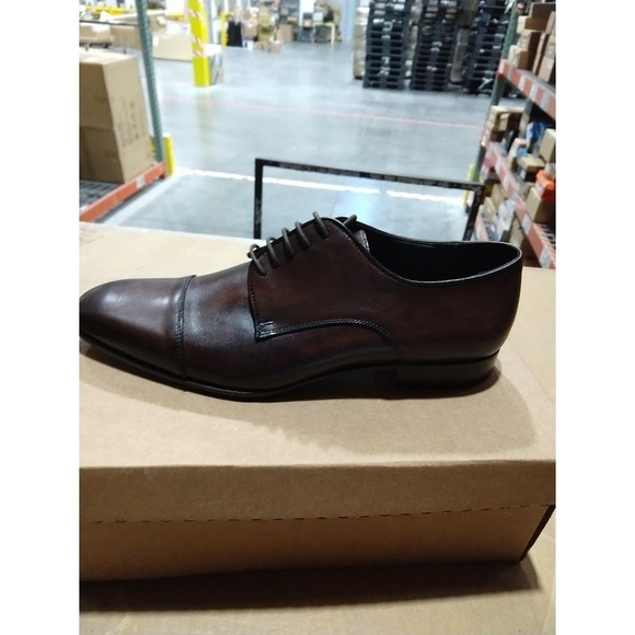 Mercanti Fiorentini Men's Brushed Cap Oxford dress shoes Brown 9